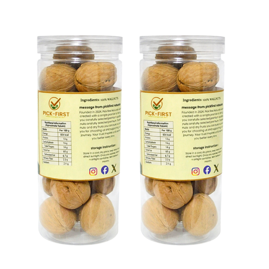 Pick First Naturals Whole Walnuts – Pack of 2 (300g Each)