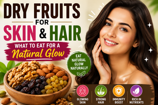 Best dry fruits for skin and hair including almonds, walnuts, and raisins