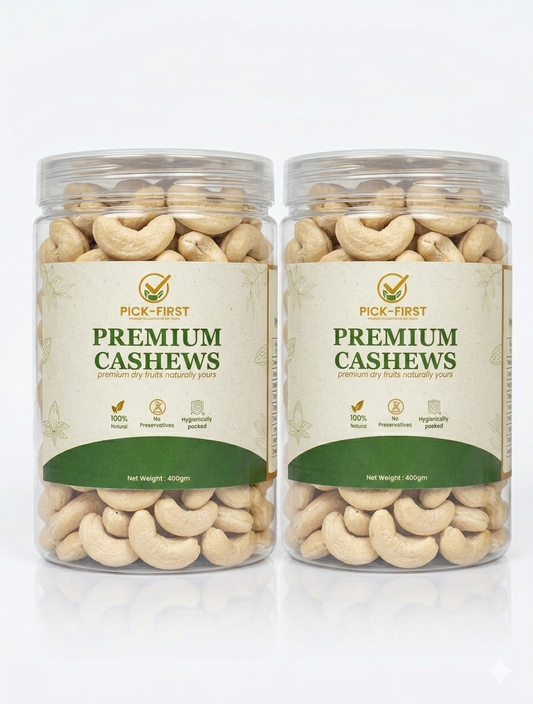 Pick First Naturals Cashews – Pack of 2 (400g Each)