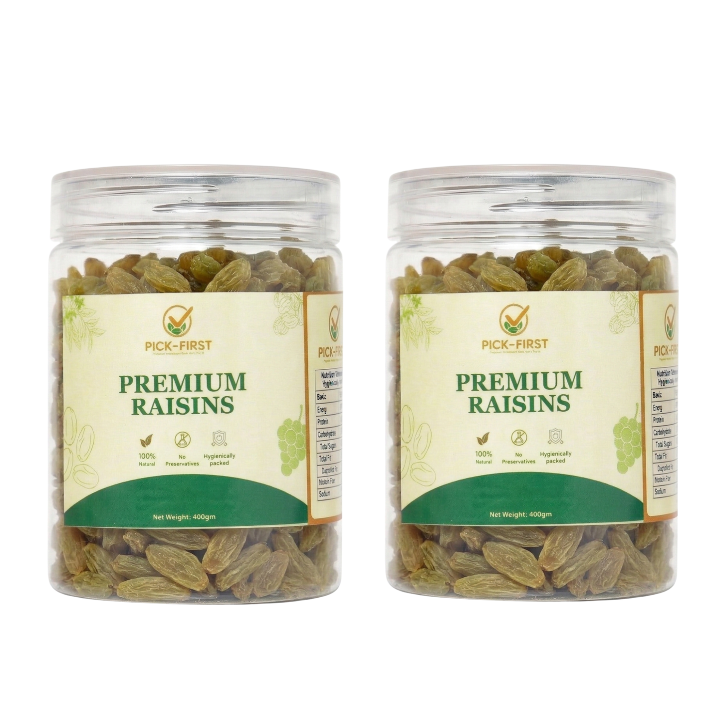Premium Green Raisins - Pack of 2 (400gm )