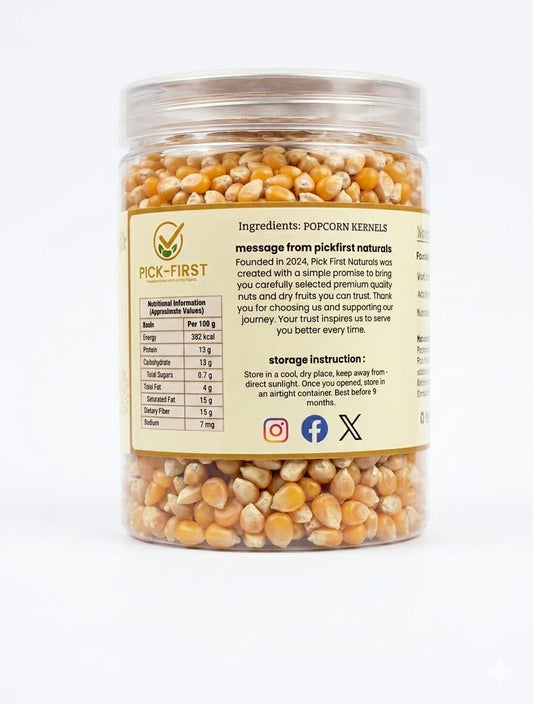 Pick First Naturals Popcorn Kernels – 500g
