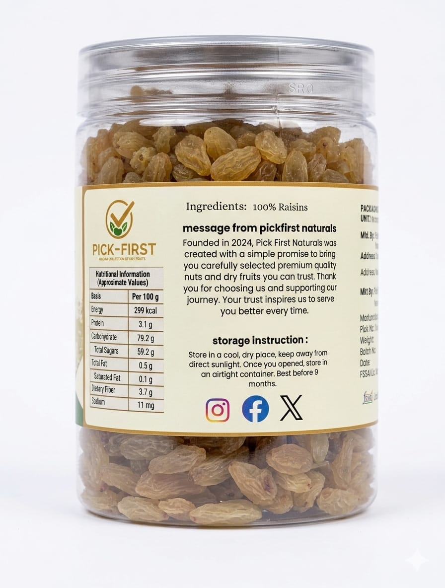 Pick First Naturals Premium Raisins – 400g