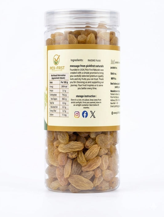 Pick First Naturals Premium Raisins – 250gm